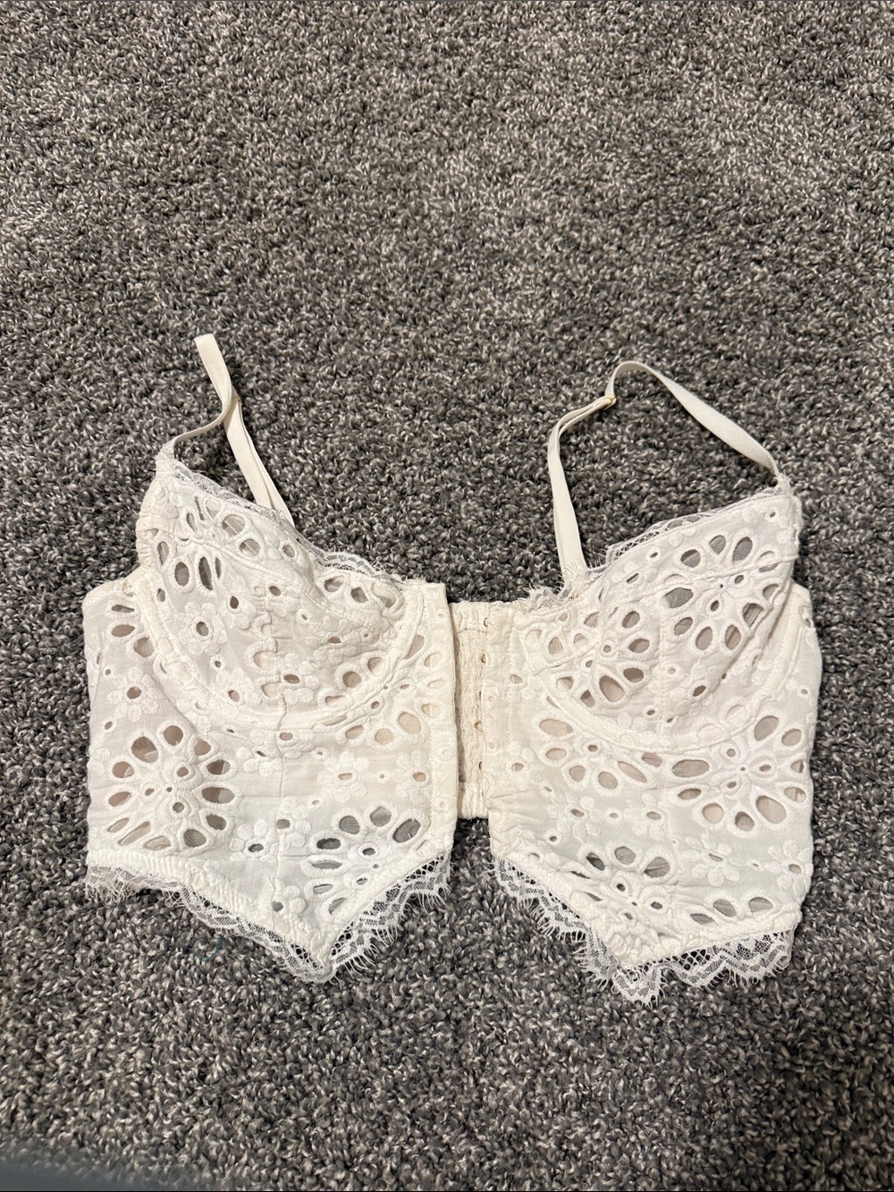 Anthropologie white eyelet bustier in medium